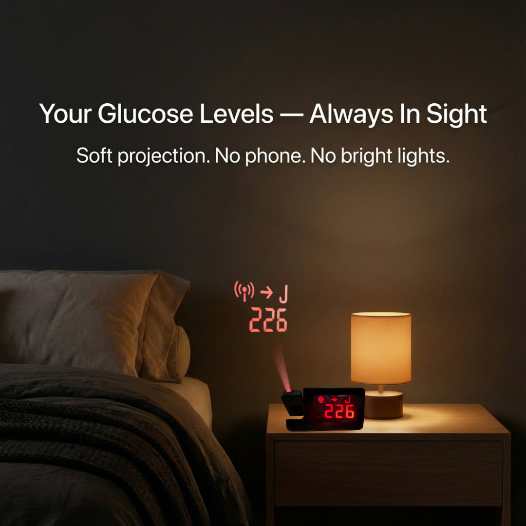 Proyector de reloj de glucosa Gluview
