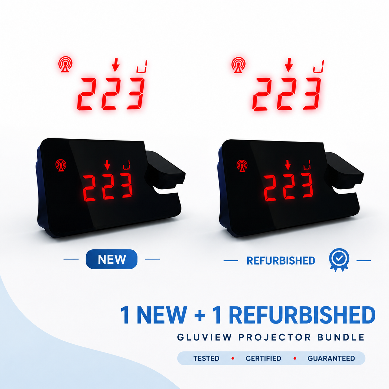 1 New Gluview Projector + 1 Refurbished Gluview Projector
